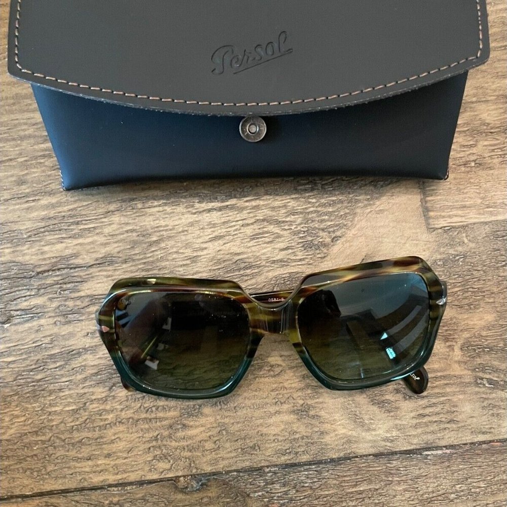 Persol Original Po 0581s 54 Tortoise Brown and Green Sunglasses